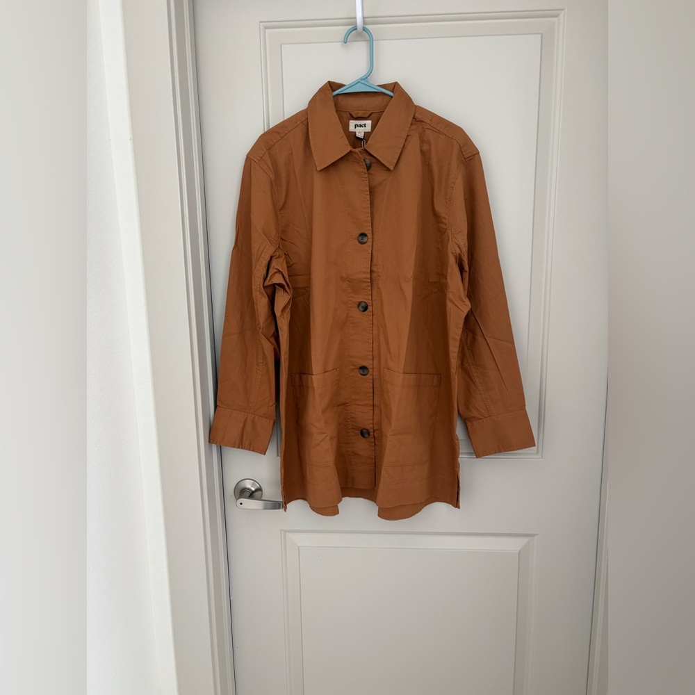 Pact Women’s Caramel Utility Jacket NWT Size XL Oversized - Picture 4 of 6